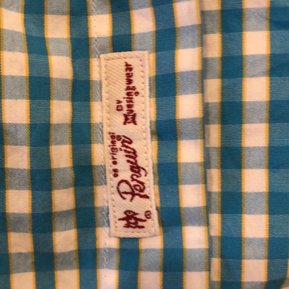 Men’s Classic Penguin Button-down shirt in blue gingham - Picture 3 of 4